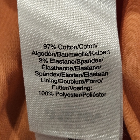 Donna Karan SZ 4 Light Orange Fit & Flare Sleeveless Midi Dress W/Pockets FLAWED - Picture 9 of 12